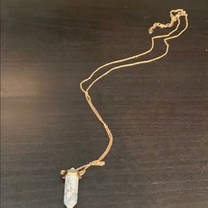 White marble pendent long necklace